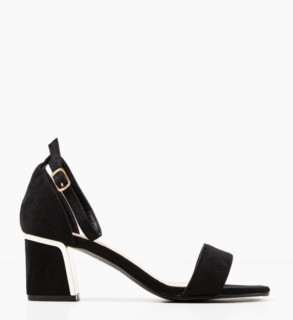 Sandale Ycono Negre cu Toc Elegant - imagine 5