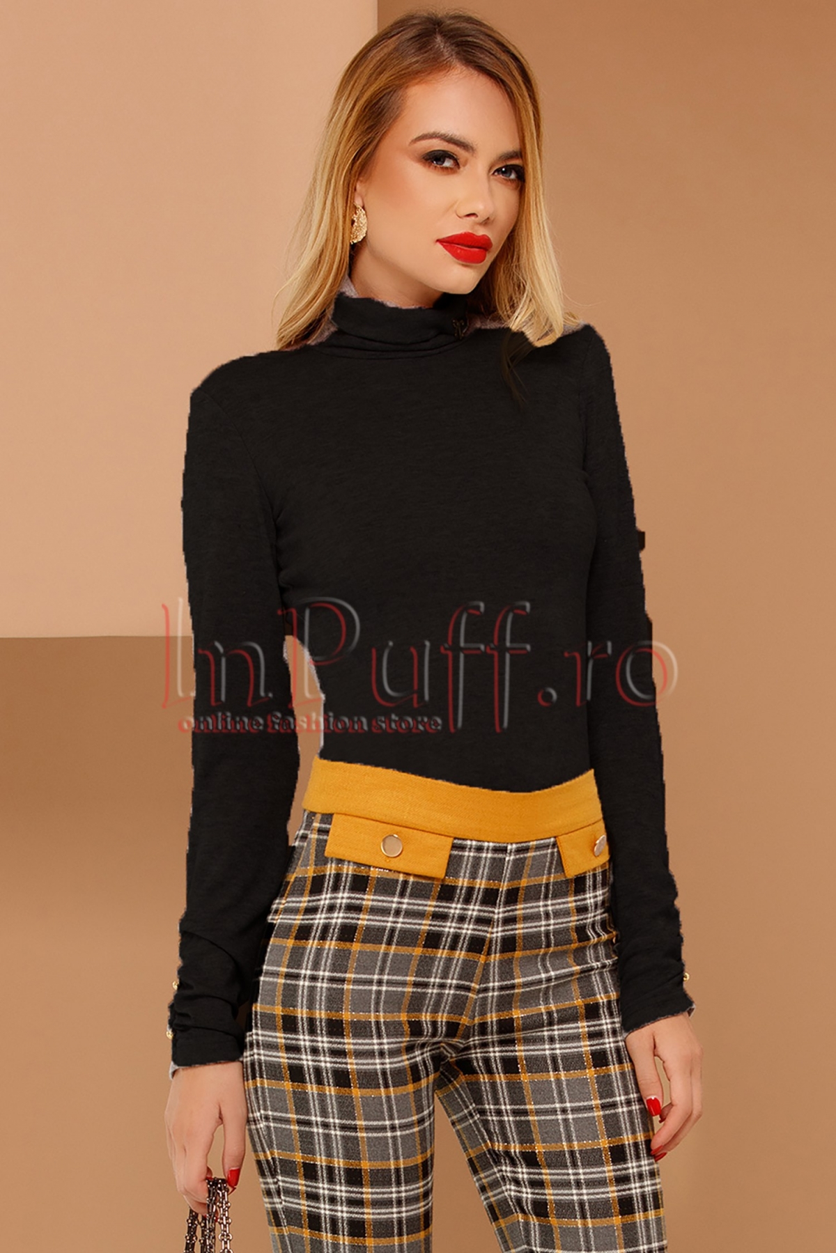 Helanca Pretty Girl Neagră cu Broasă Elegantă