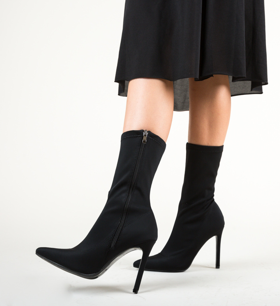 Botine Hugo Negre Depurtat - Eleganță Premium - imagine 3
