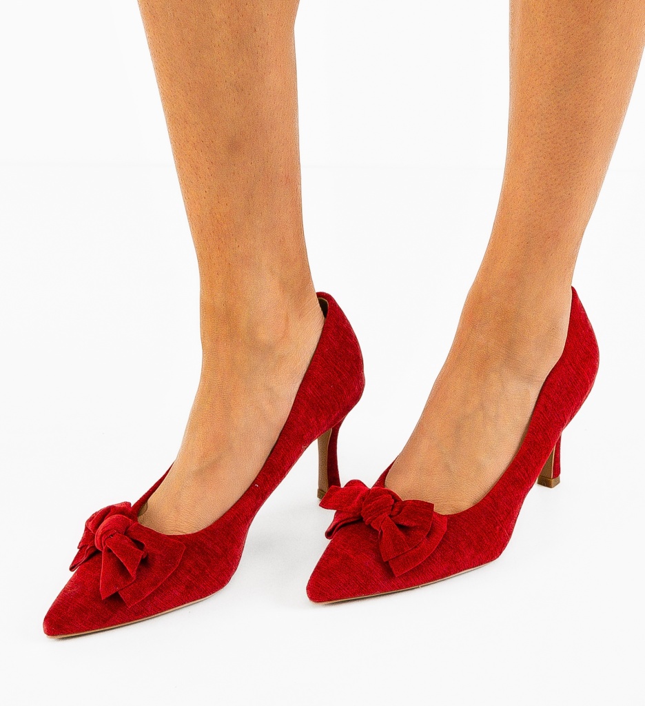 Pantofi cu Toc Rosii Vynel | Eleganță Asigurată - imagine 3