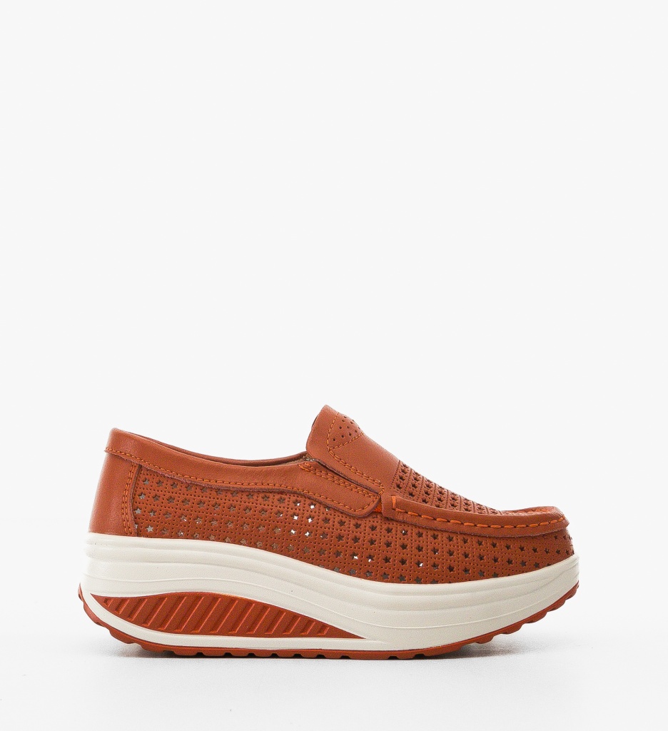 Pantofi Casual Portocalii Confort Bicaz - imagine 6