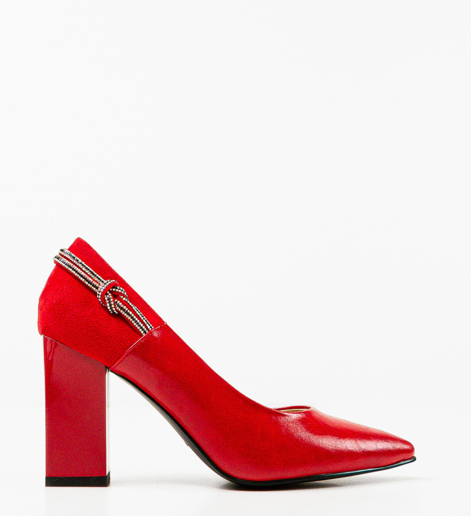Pantofi cu Toc Gergina Rosii - Eleganță și Stil - imagine 4