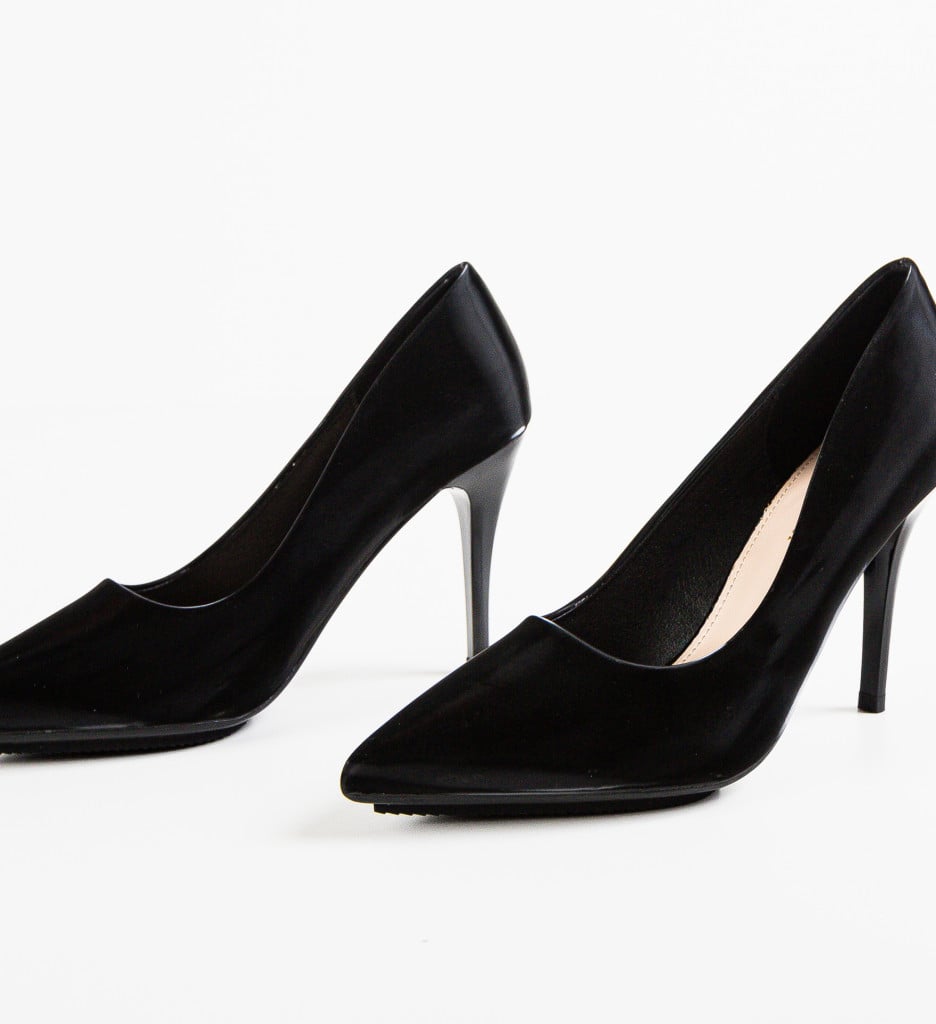 Pantofi Dama Lepye Negri Eleganți cu Toc - imagine 8
