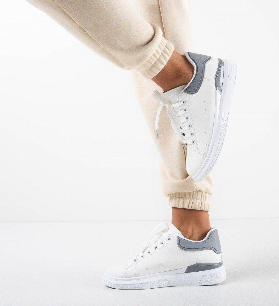 Pantofi Sport Nalam Albi | Confort Zilnic - imagine 3