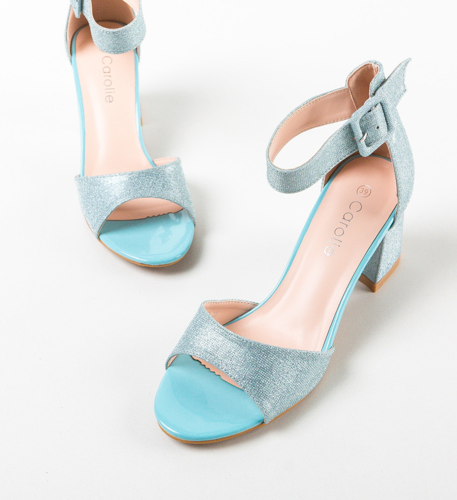 Sandale cu Toc Albastre Maddox | Eleganta Maxima - imagine 6