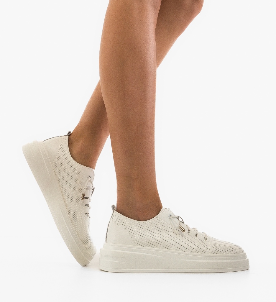 Sneakers Dama Myele Albi - Confort și Stil Urban - imagine 2