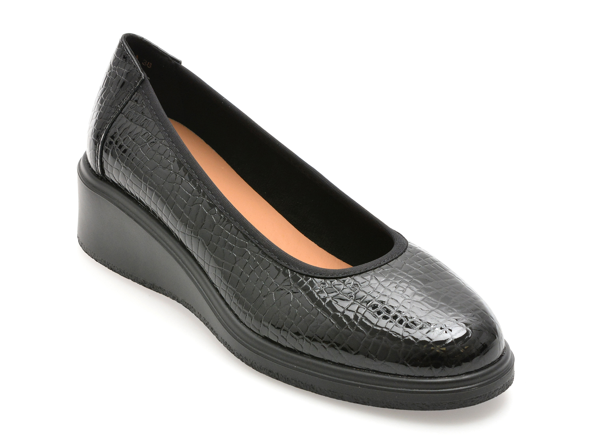 Balerini Flavia Passini negri din piele lacuită