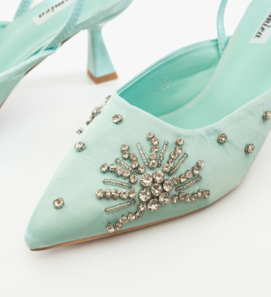 Pantofi Betsy Turcoaz cu Toc Eleganți - imagine 4