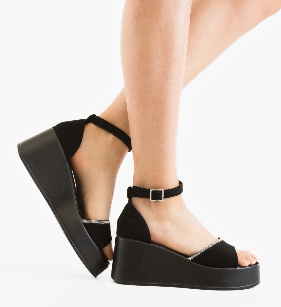 Sandale Dama Polaria Negre Elegante