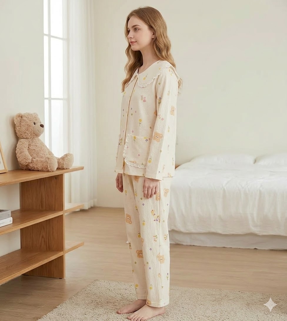 Pijama Dama Delis Bej | Confort si Eleganta - imagine 2