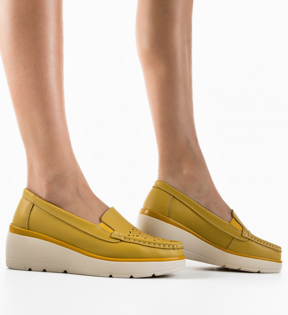 Pantofi Casual Atic Galbeni - Confort și Stil