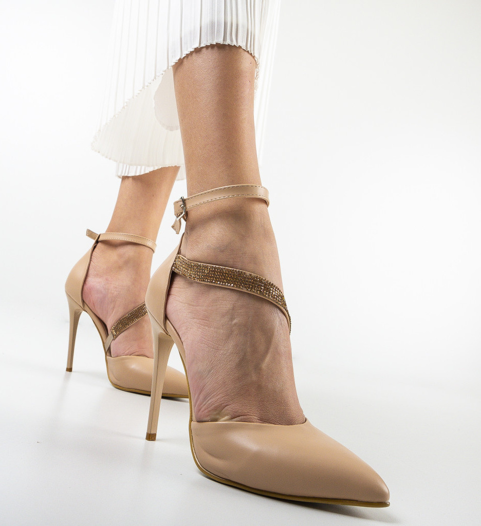 Pantofi Mezek Bej Eleganți și Confortabili - imagine 3