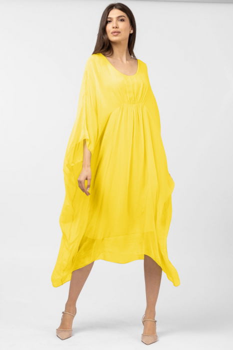 Rochie Eleganta Matase Shopika | Galben Intens