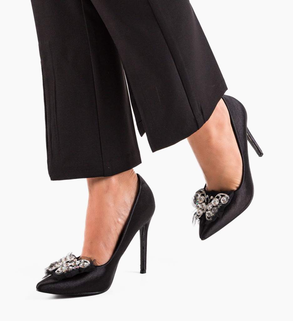 Pantofi cu Toc Negri Neanyta | Stil Impecabil - imagine 2