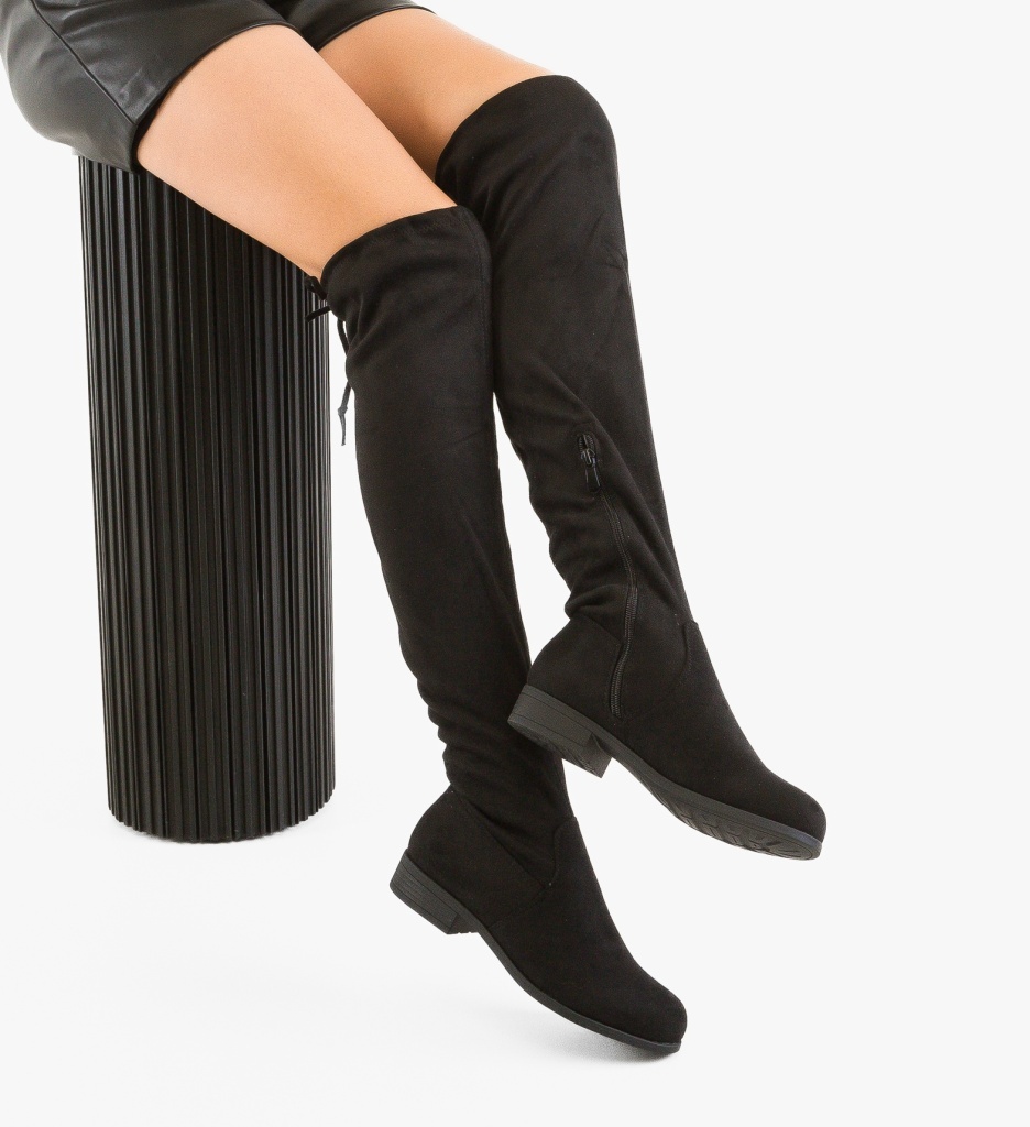 Cizme Dama Rites Negre Depurtat | Stil Urban - imagine 6