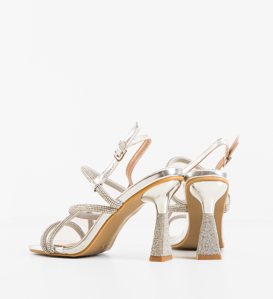 Sandale Toc Argintii Khilad | Eleganță Maximă - imagine 5
