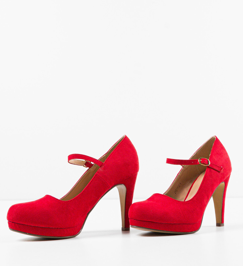 Pantofi Rosii cu Toc Eleganți | Model Ajano - imagine 4