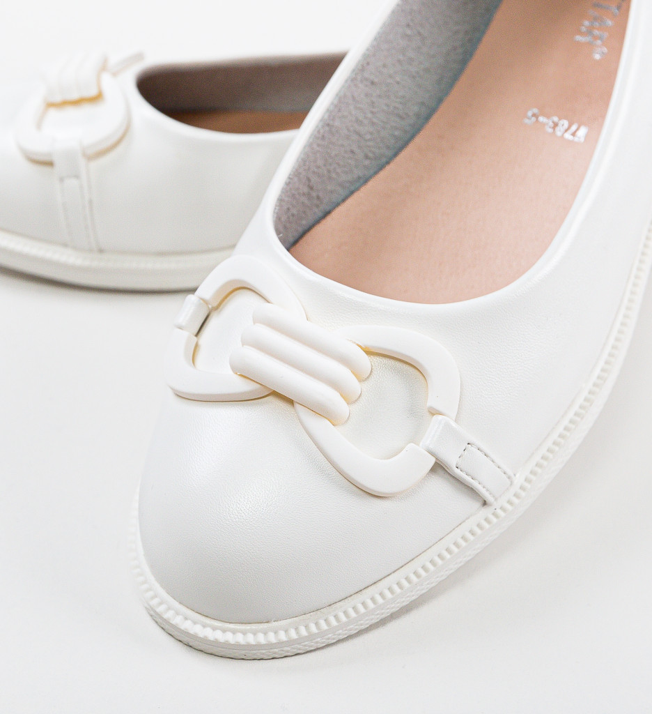 Pantofi Casual Dama Valce Albi - Confort & Stil - imagine 5
