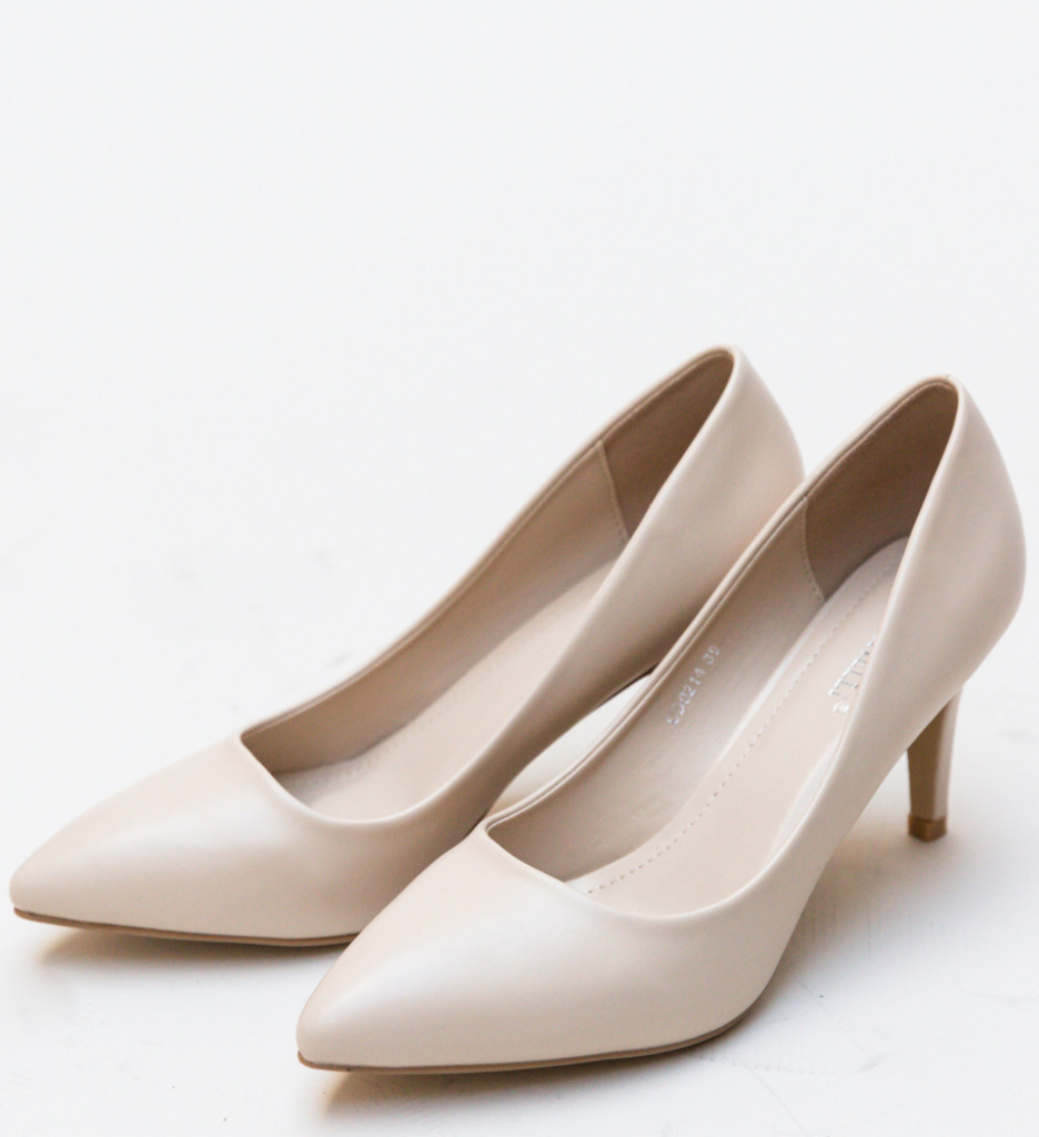 Pantofi Cheloo Bej - Toc elegant și confortabil - imagine 4