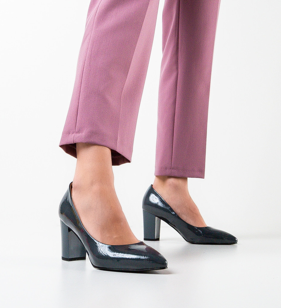 Pantofi Dama Stevenson Gri Eleganți - imagine 3