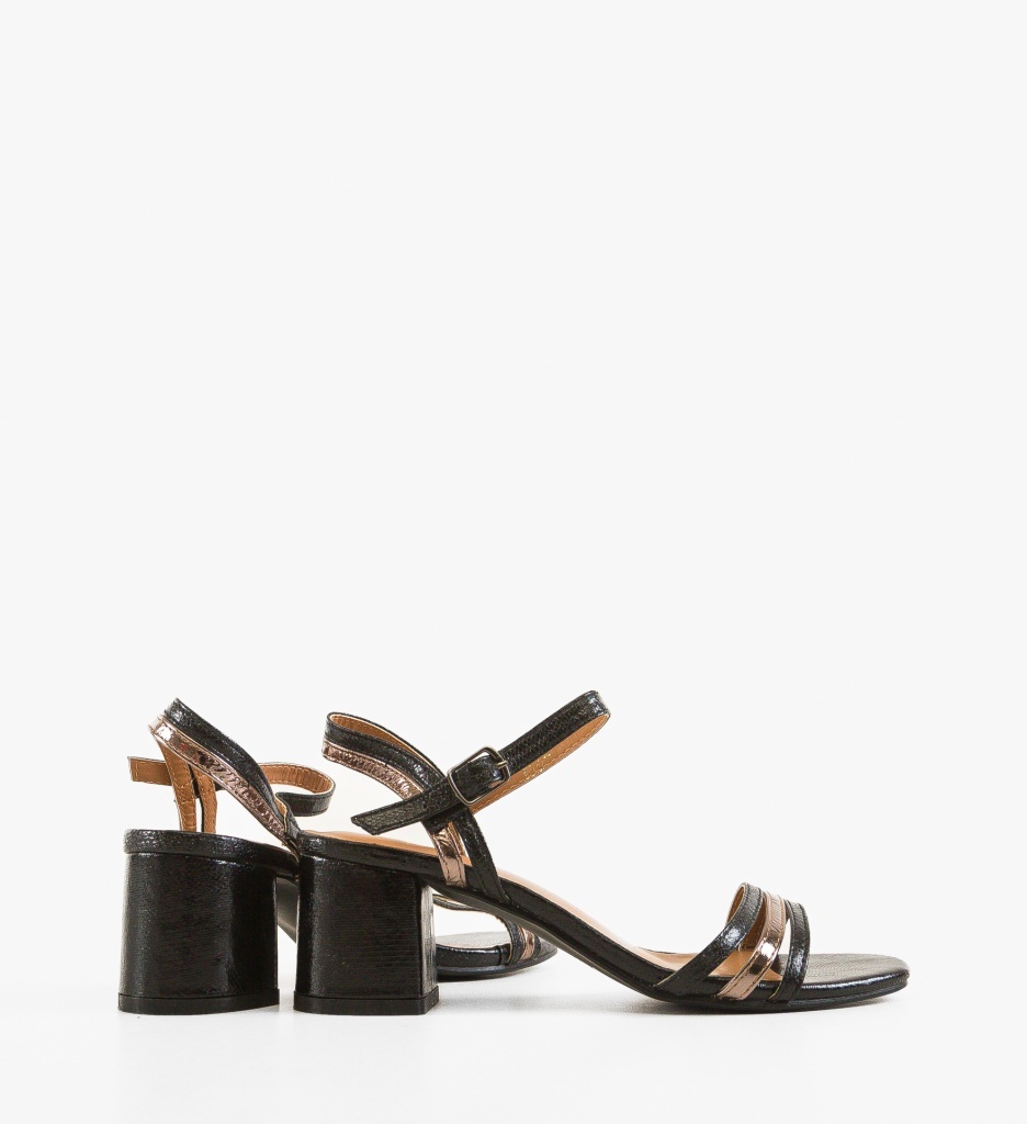 Sandale cu Toc Bistra Negre - Elegante - imagine 7