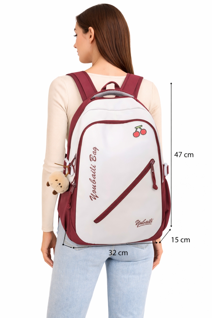 Rucsac Picadili GT3689 Impermeabil Alb/Roșu - imagine 8