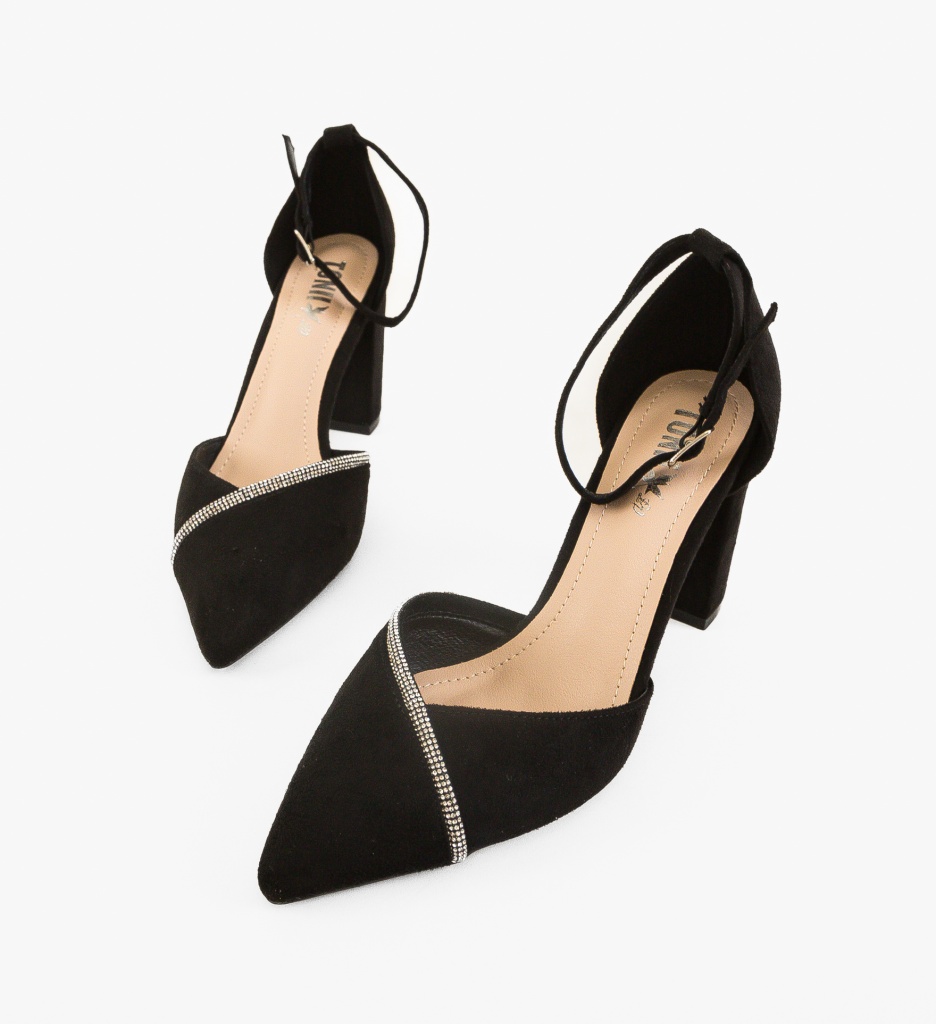Pantofi Cemere Negri Eleganți cu Toc - imagine 4