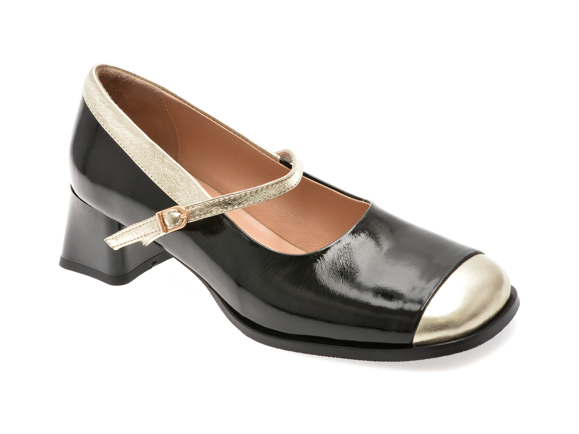 Pantofi Epica Piele Lacuită - Eleganță Negru