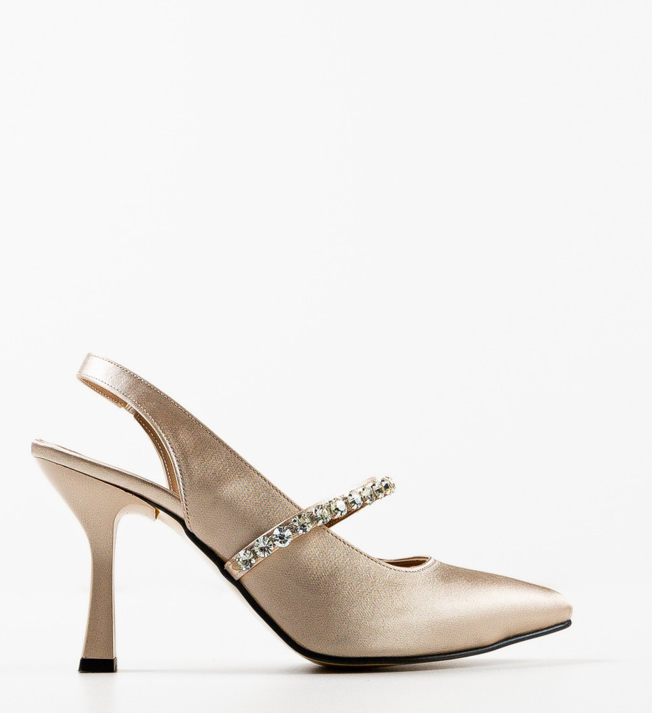 Pantofi Cook Bej | Toc Elegant Dama - imagine 5