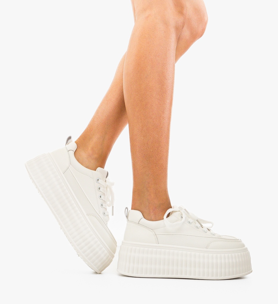 Sneakers Dama Staty Albi - Confort și Stil