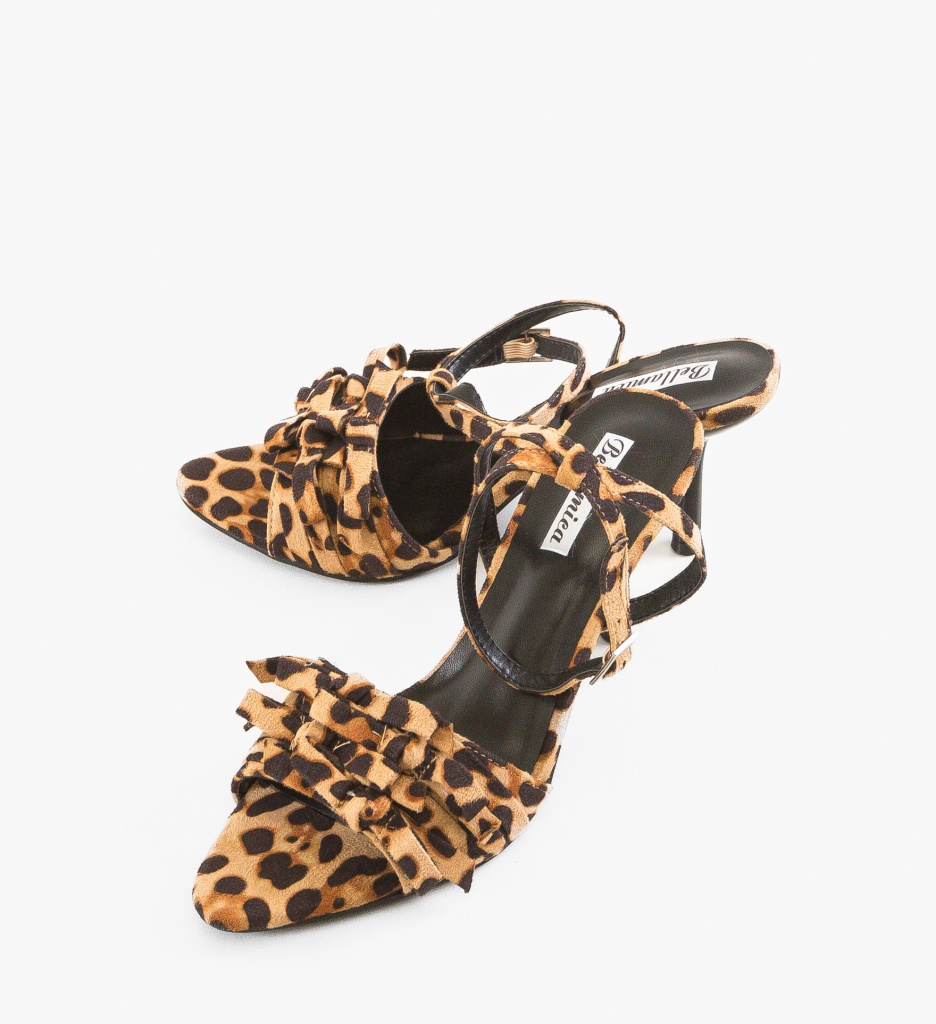 Sandale Devon Animal Print cu Toc Elegant - imagine 4