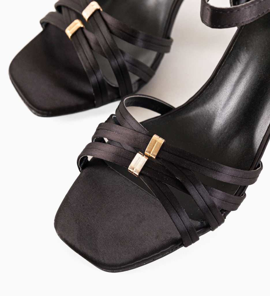 Sandale Dama Kajala Negre cu Toc Elegant - imagine 6