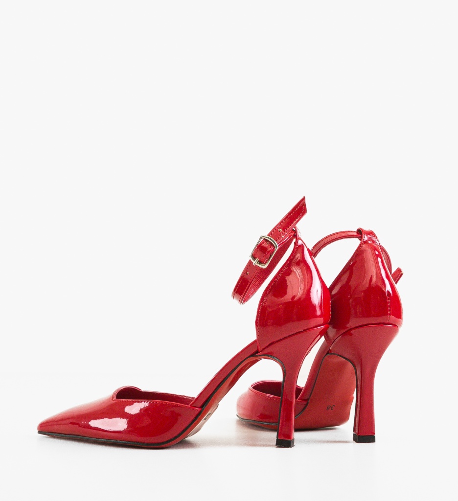 Pantofi Macarius Rosii cu Toc Eleganți - imagine 5