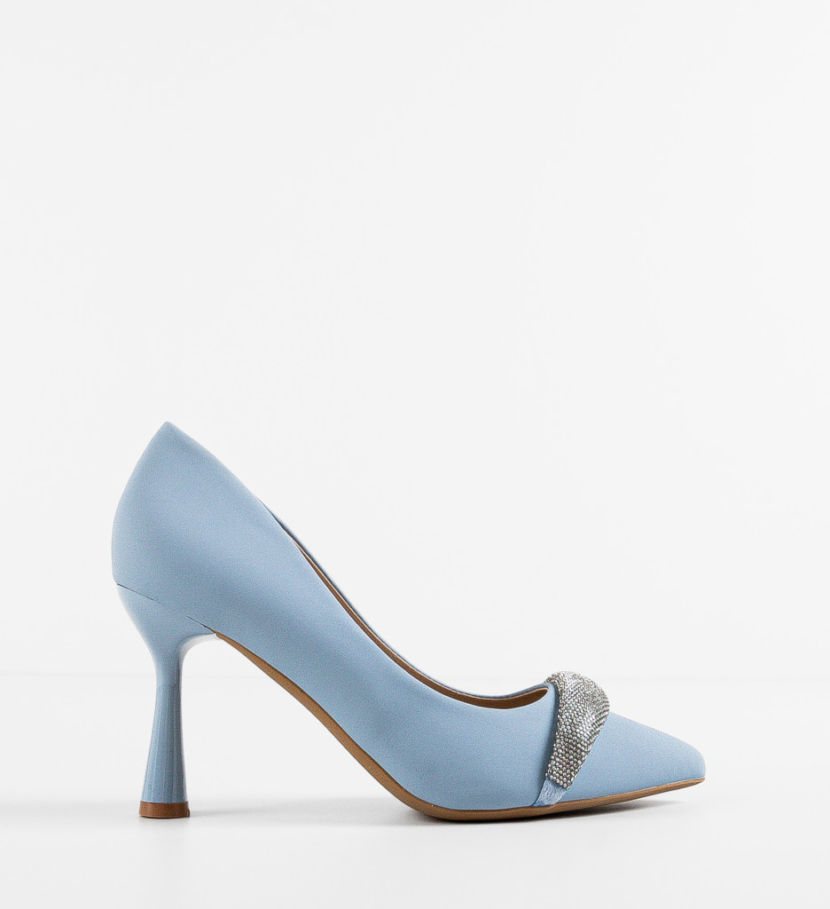 Pantofi dama Kadar albastri cu toc elegant - imagine 5