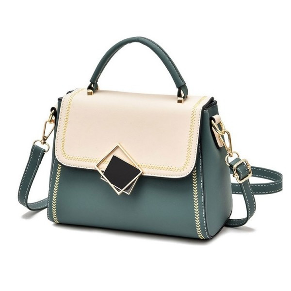 Geanta dama Asha GT1087 verde Himiri, cu bareta - imagine 8