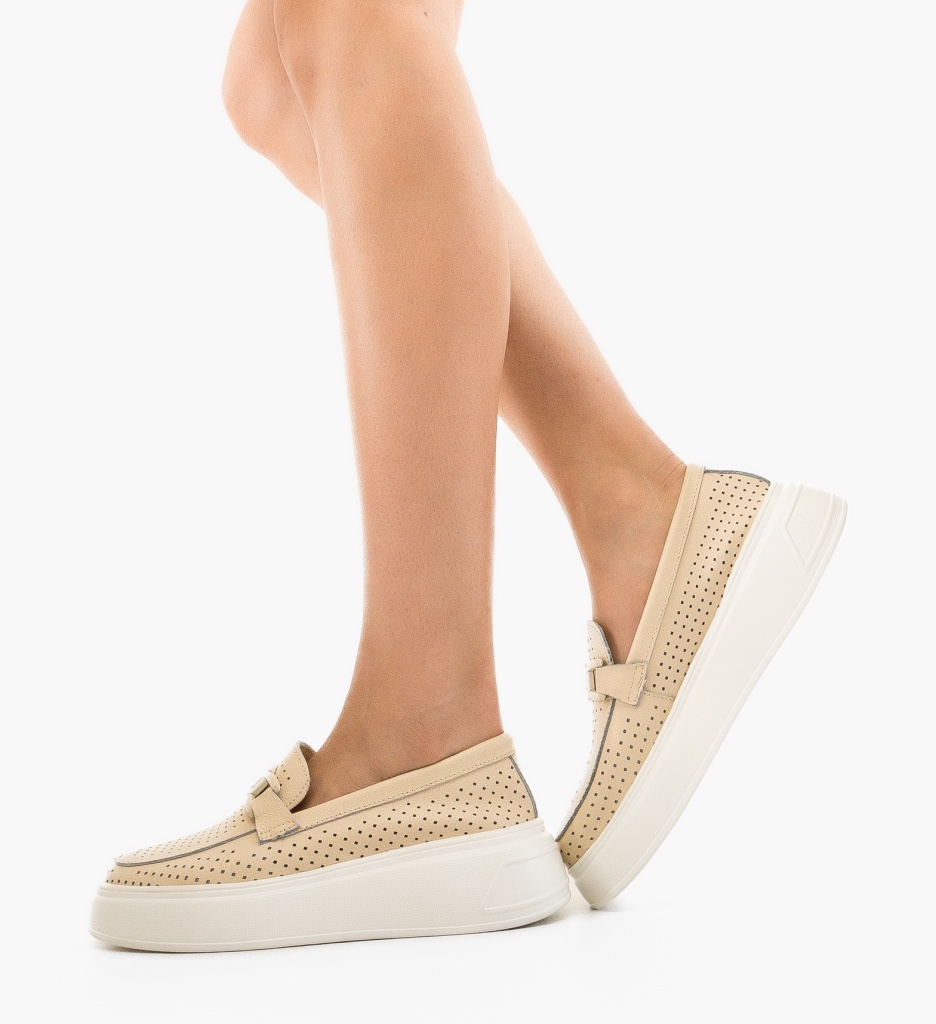 Pantofi Casual Lezzer Bej – Confort și Stil - imagine 4
