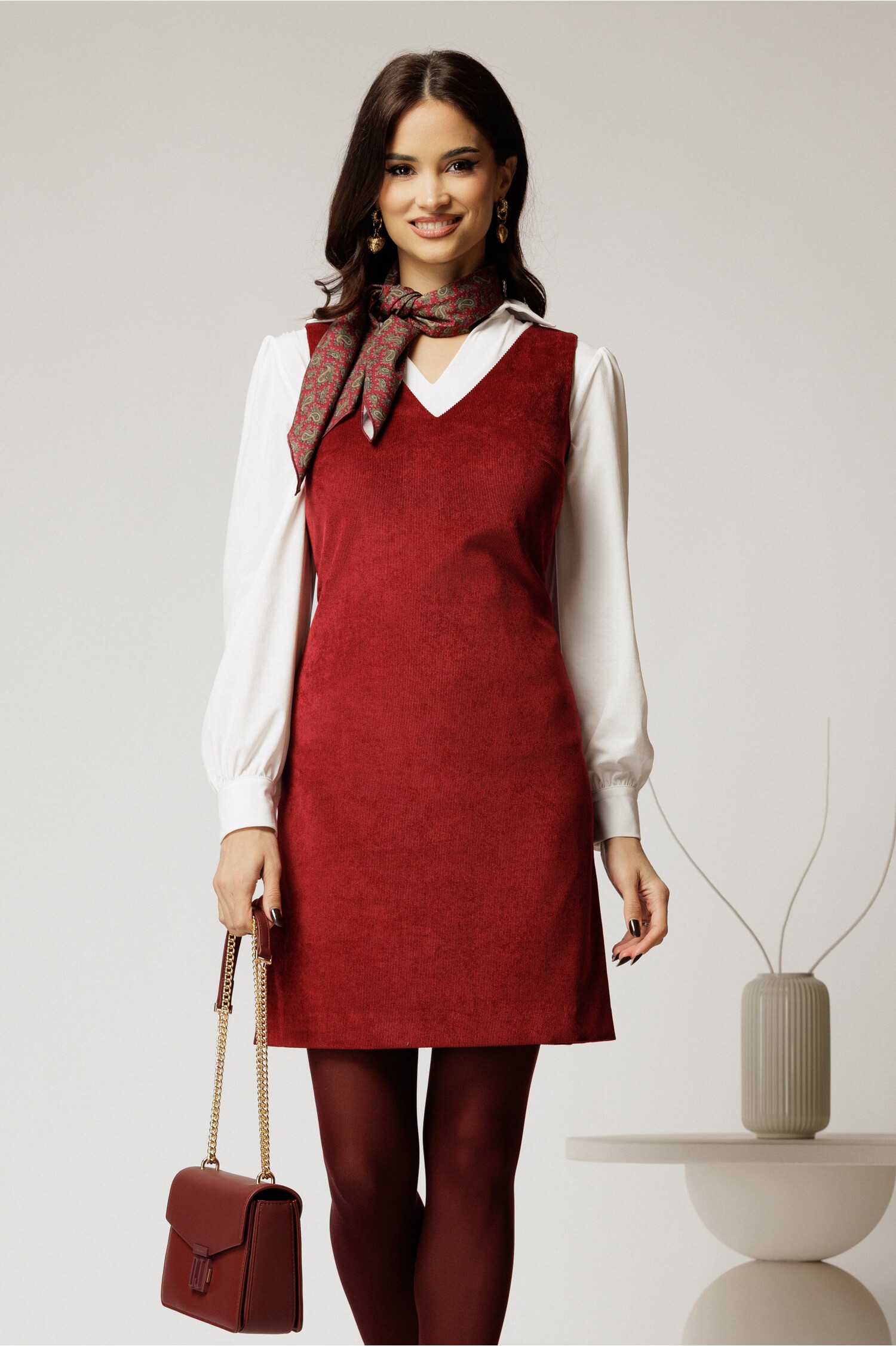 Sarafan Velur DY Fashion Bordo | Eleganță Relaxată