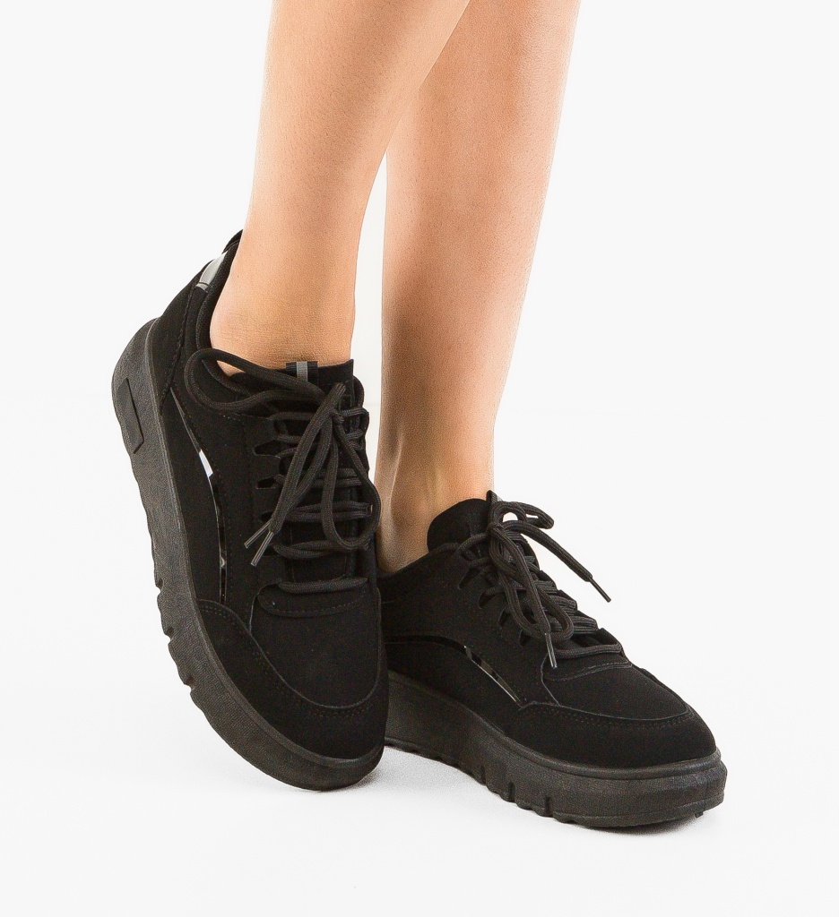 Sneakers Dama Elys Negru - Confort & Stil - imagine 2
