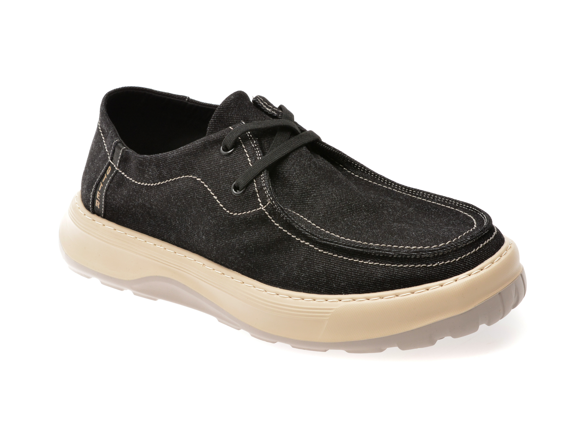 Mocasini Otter negri textil - confort și stil