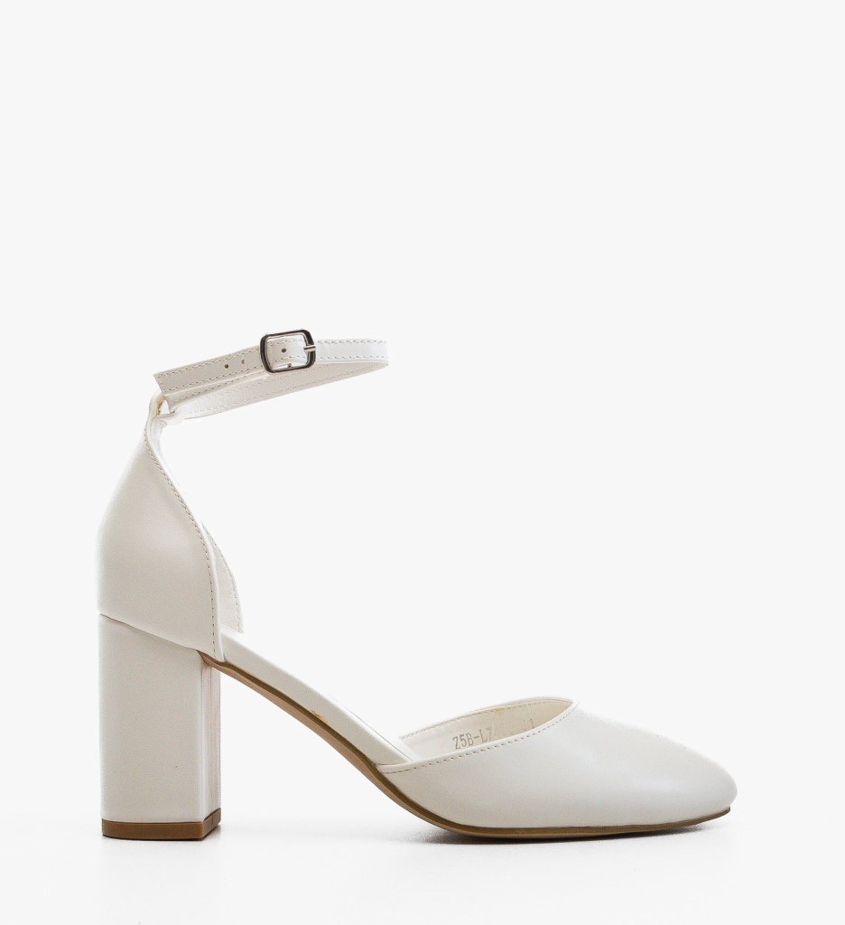 Pantofi dama Mer Albi Eleganți cu Toc - imagine 2