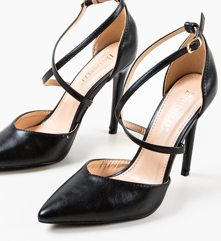 Pantofi cu toc Arpat negri eleganți și confortabili - imagine 14