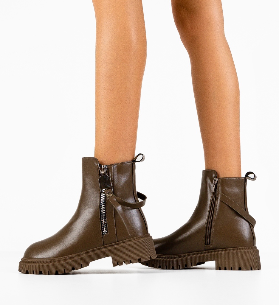 Ghete Dama Kalyner Khaki - Comode si Chic - imagine 3