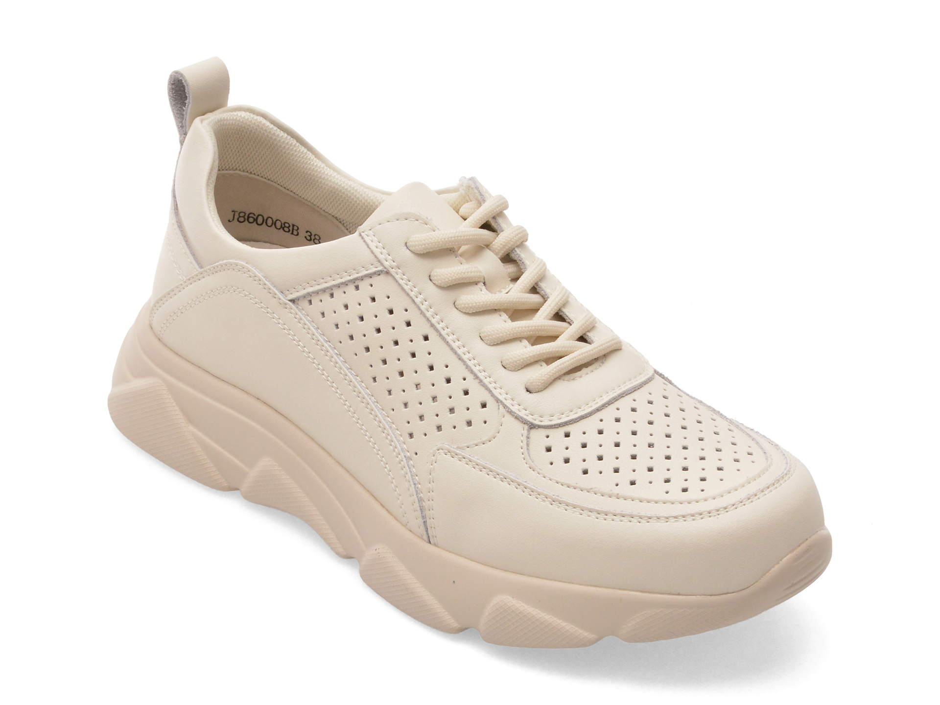 Pantofi sport PASS COLLECTION bej din piele naturala