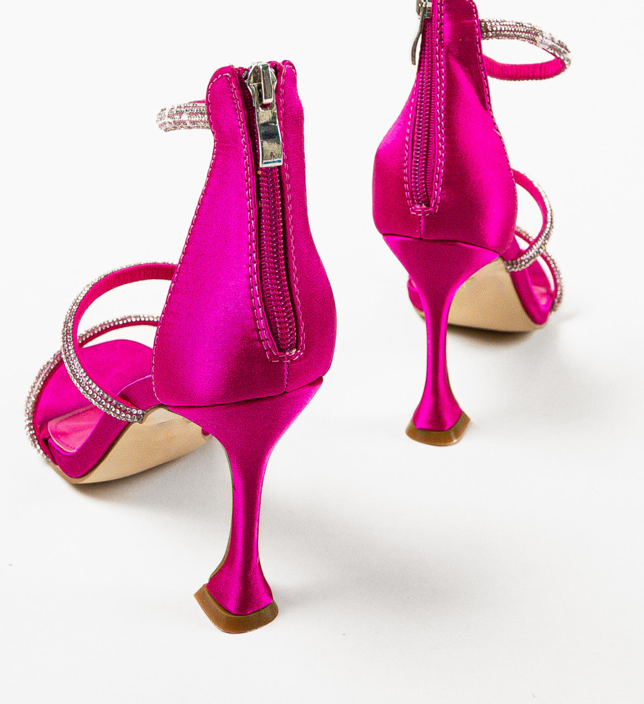 Sandale Teset Fuchsia cu Toc Elegant - imagine 7