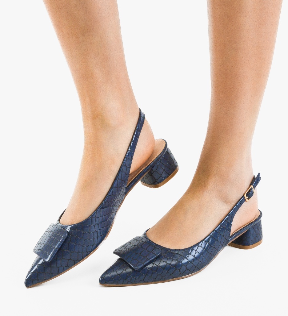 Pantofi dama Lekena Bleumarin eleganți - imagine 2