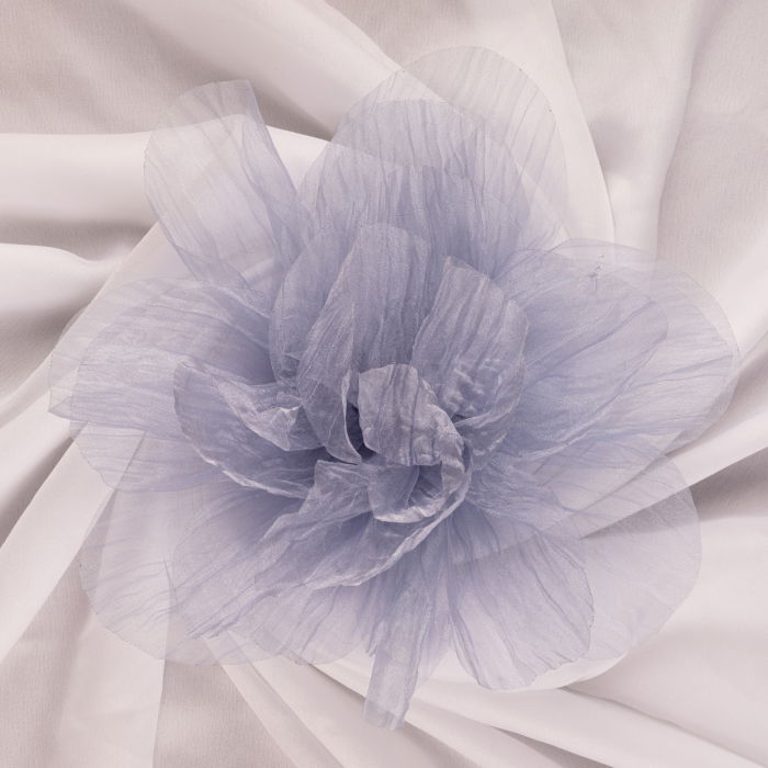 Brosă Organza Shopika 20cm cu Clips Par - Gri