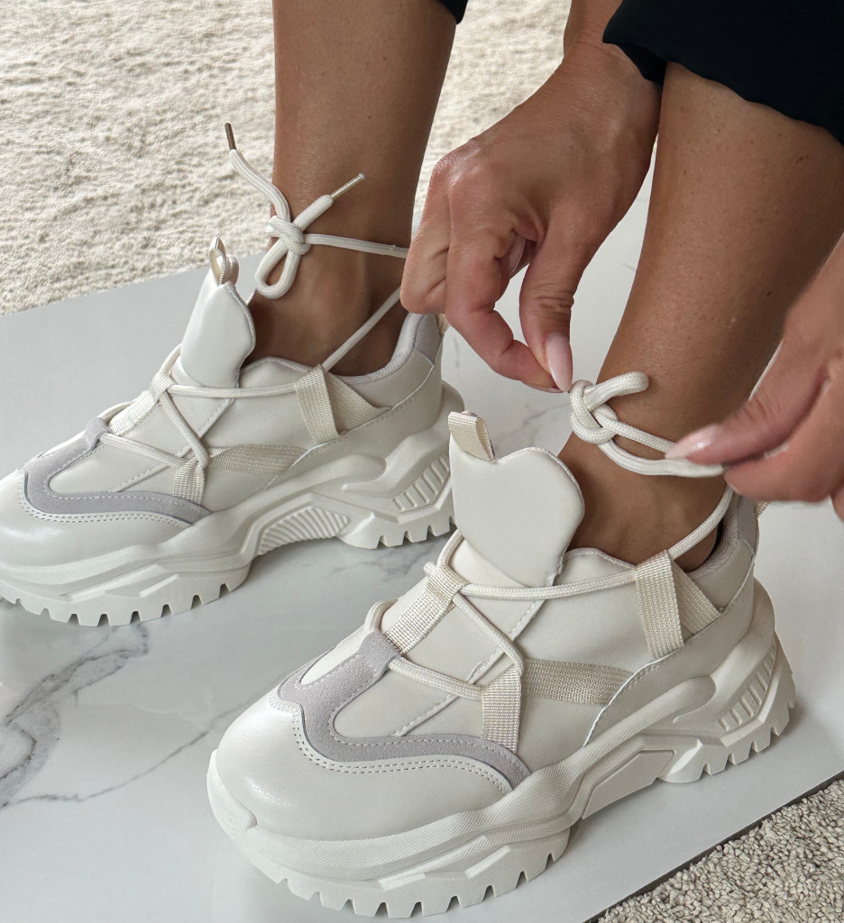 Sneakers Dama Bej Harding | Confort Zi de Zi