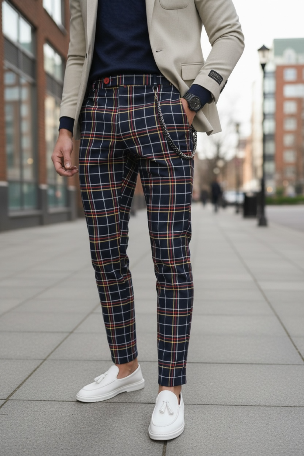 Pantaloni Barbati Carouri Eleganti | Bumbac 100% - imagine 2