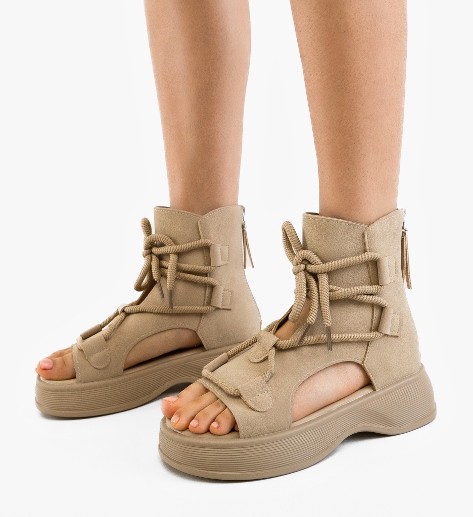 Sandale Dama Manye Bej Elegante - imagine 3