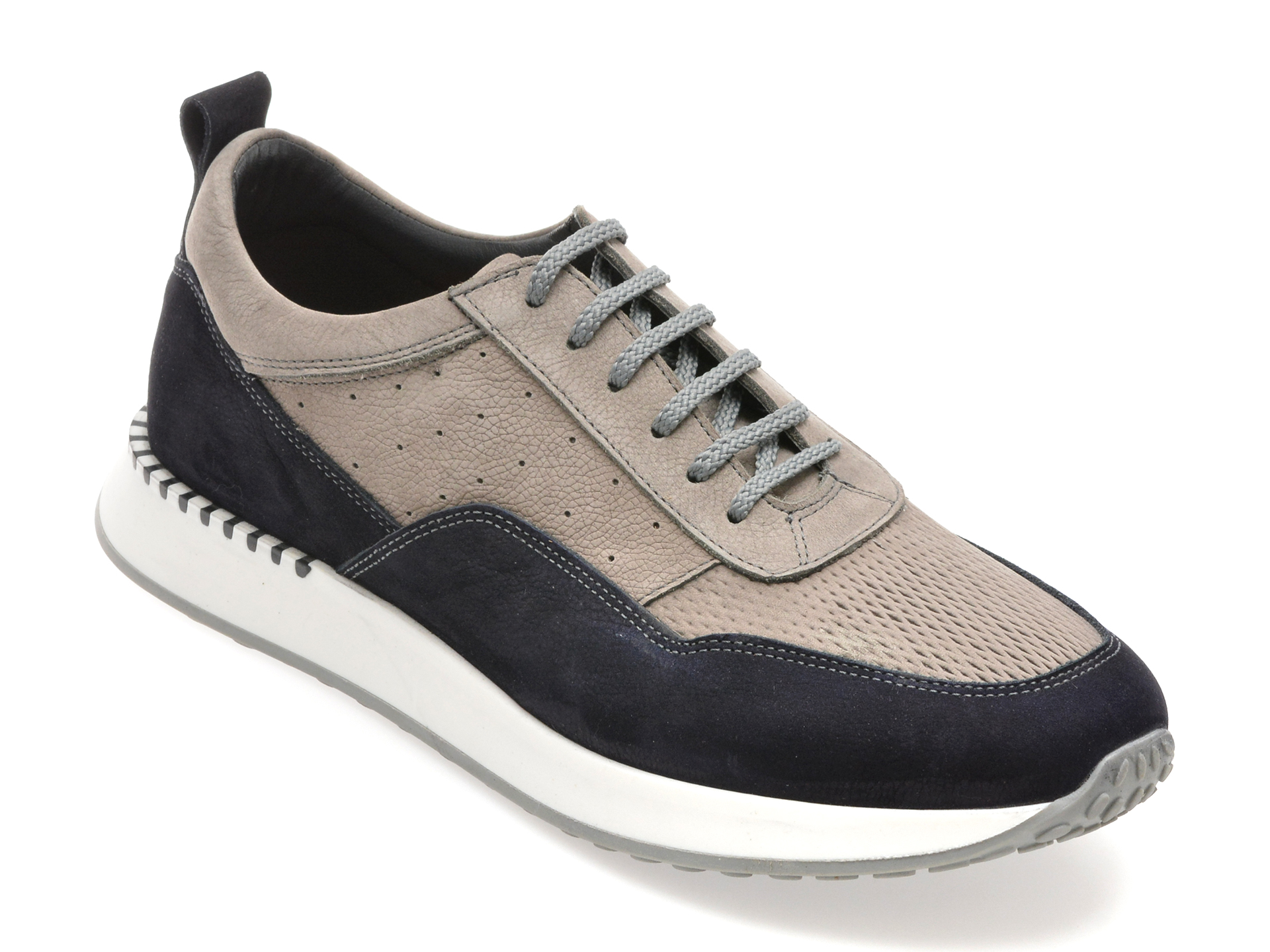 Pantofi OTTER gri din nabuc - confort urban